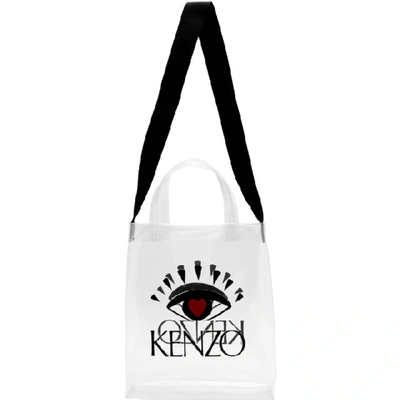 Shop Kenzo White Heart Eye Tote In 01 White