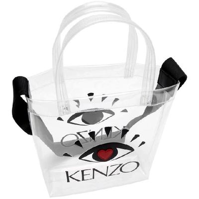 Shop Kenzo White Heart Eye Tote In 01 White