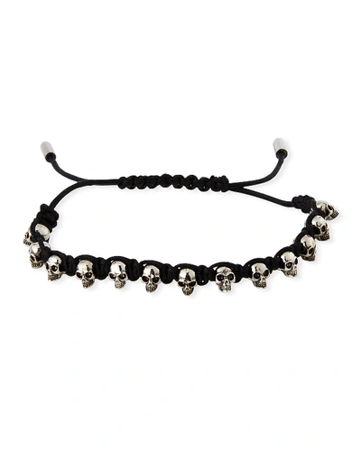 Shop Alexander Mcqueen Men's Skull Bead Friendship Bracelet In Black