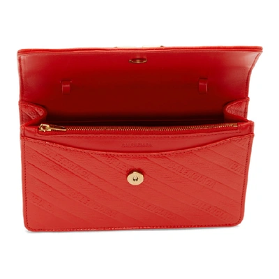 Shop Balenciaga Red Bb Wallet On Chain Bag In 6512 Red