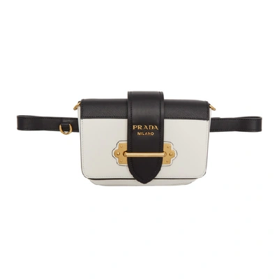 Shop Prada White Cahier Belt Bag In F0964 White