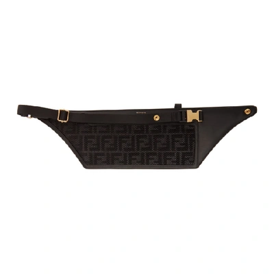 Shop Fendi Black Pockets Belt Bag In F0kur Black