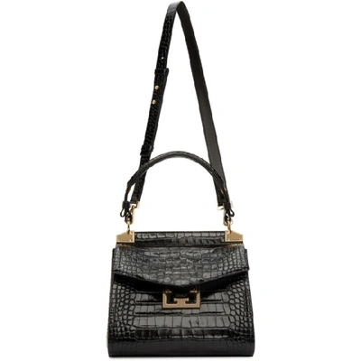 Shop Givenchy Black Croc Small Mystic Bag In 001 Black
