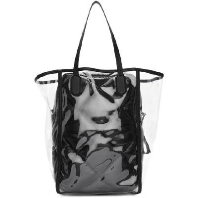 Shop Moncler Genius 2 Moncler 1952 Transparent And Black Quilted Interior Tote In 999 Black