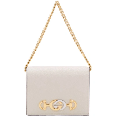 Shop Gucci Off-white Zumi Card Case Bag In 9022 White