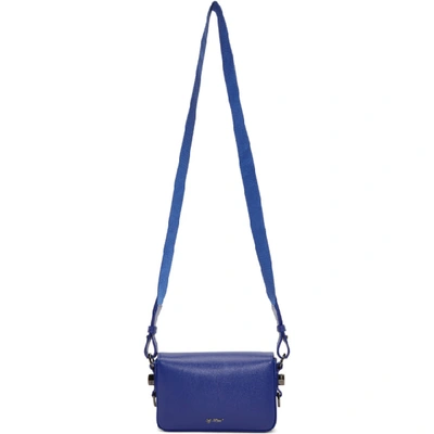 Shop Off-white Blue And White Mini Diag Flap Bag