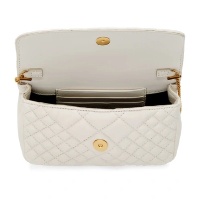 Shop Versace White Mini Quilted Icon Bag In K06ot White