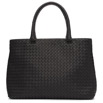 Shop Bottega Veneta Black Intrecciato Leather Tote