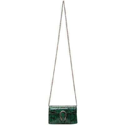 Shop Gucci Green Super Mini Snakeskin Dionysus Bag In 3120 Green