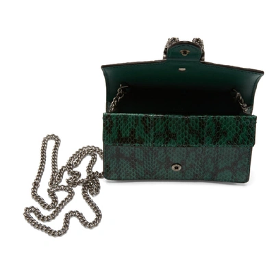 Shop Gucci Green Super Mini Snakeskin Dionysus Bag In 3120 Green