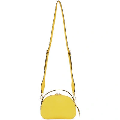 Shop Prada Yellow Saffiano Odette Bag