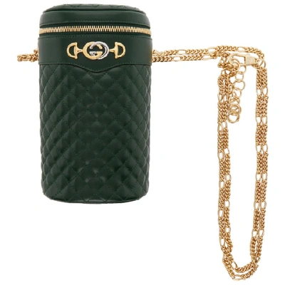 Shop Gucci Green Quilted Leather Belt Bag In 3154 Green