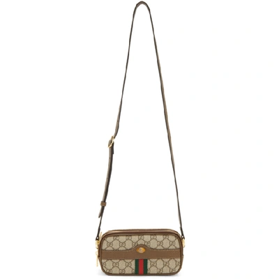 Shop Gucci Brown And Beige Gg Ophidia Bag In 8745 Beige