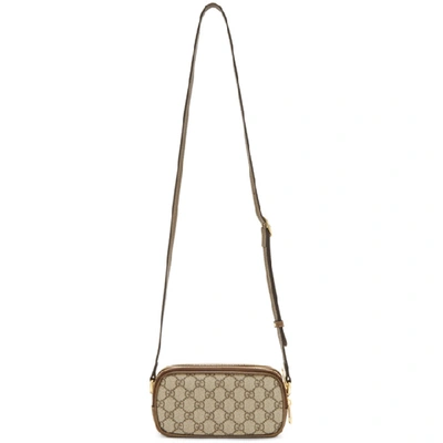 Shop Gucci Brown And Beige Gg Ophidia Bag In 8745 Beige