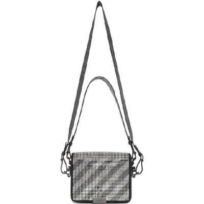 Shop Off-white Black Crystal Diag Flap Bag In Black/cryst