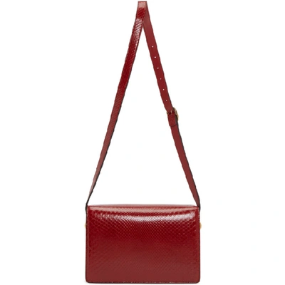 Shop Gucci Red Small Snake Gg Ring Bag In 6438 Red