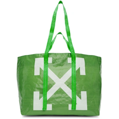 Shop Off-white Green New Commercial Tote In Green/white