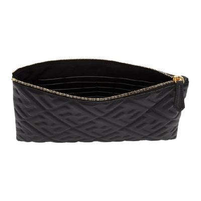 Shop Fendi Black Forever  Embossed Pouch In F0kur Black