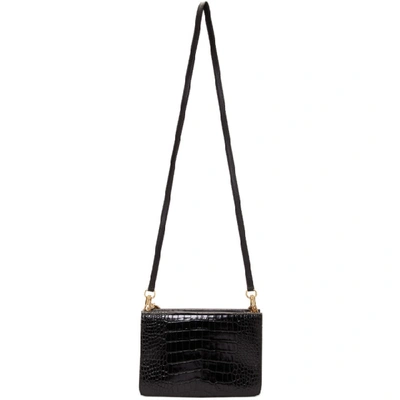 Shop Givenchy Black Croc Gv3 Bag In 001 Black