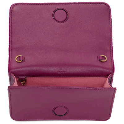 Shop Gucci Purple Velvet Gg Marmont 2.0 Bag In 5671 Purple