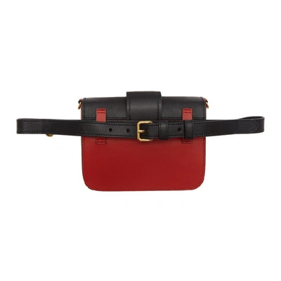 Shop Prada Red Cahier Belt Bag