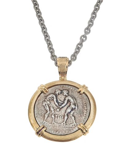 Shop Jorge Adeler Greek Wrestlers Reversible Coin Pendant In 18k Gold From  In Yellow Gold
