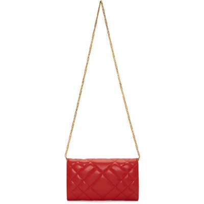 Shop Versace Red Quilted Medusa Tribute Evening Bag In D6tot Red