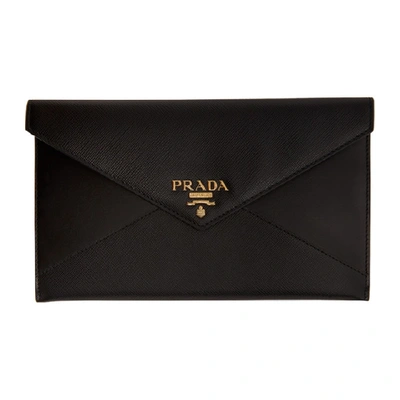 Shop Prada Black Envelope Document Holder