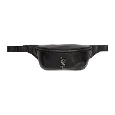 Shop Saint Laurent Black Classic Monogram Belt Bag In 1000 Black