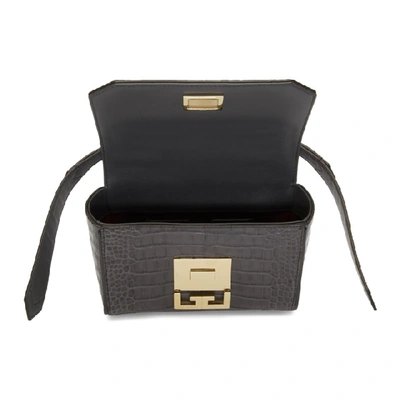 Shop Givenchy Grey Croc Mini Eden Bag In 098 Storm