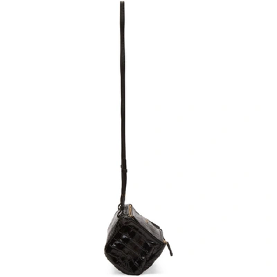 Shop Givenchy Black Croc Mini Pandora Bag In 001 Black