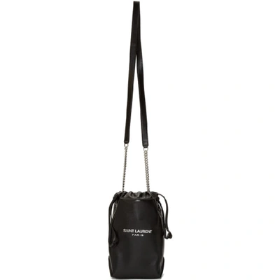 Shop Saint Laurent Black Small Teddy Bucket Bag