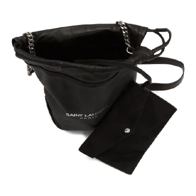 Shop Saint Laurent Black Small Teddy Bucket Bag