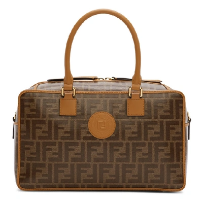 Shop Fendi Brown Small 'forever ' Boston Bag In F15wo Camel