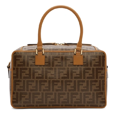 Shop Fendi Brown Small 'forever ' Boston Bag In F15wo Camel