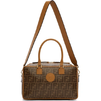 Shop Fendi Brown Small 'forever ' Boston Bag In F15wo Camel