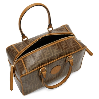 Shop Fendi Brown Small 'forever ' Boston Bag In F15wo Camel