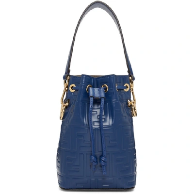 Shop Fendi Navy Mini Forever  Mon Tresor Bucket Bag In F0e12 Navy