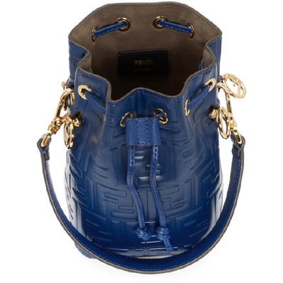 Shop Fendi Navy Mini Forever  Mon Tresor Bucket Bag In F0e12 Navy