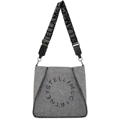 Shop Stella Mccartney Grey Mini Eco Felt Shoulder Bag In 1230 Grey