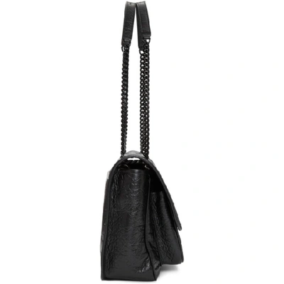 Shop Saint Laurent Black Medium Croc Niki Bag In 1000 Black