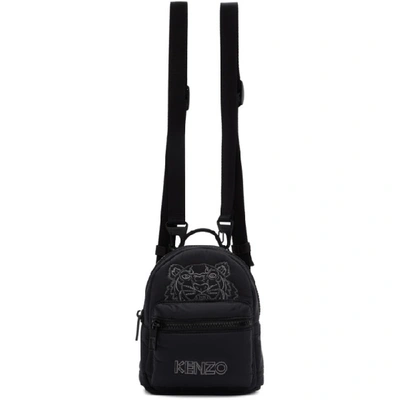 Shop Kenzo Black Mini Tiger Backpack In 99 Black