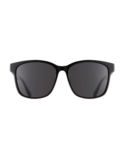 Gucci Men's Square Acetate Sunglasses With Signature Web In Black