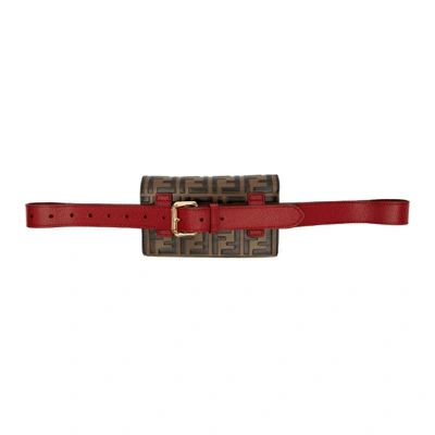 Shop Fendi Red & Brown 'forever ' Belt Bag In F13vj Black