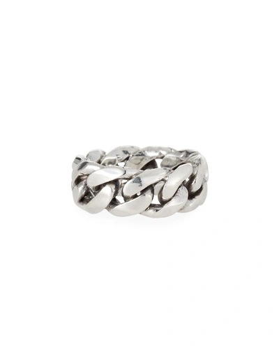 Shop Emanuele Bicocchi Men's Rigid Curb Chain Ring In Silver