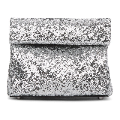 Shop Simon Miller Silver Glitter Small Lunch Bag 20 Clutch In 74014 Sil/g