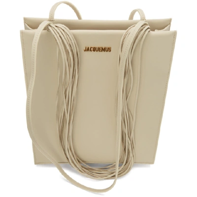 Shop Jacquemus Off-white Le A4 Tote In Off White