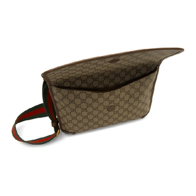 Shop Gucci Beige Neo Vintage Foldover Bag In 8745 Brown