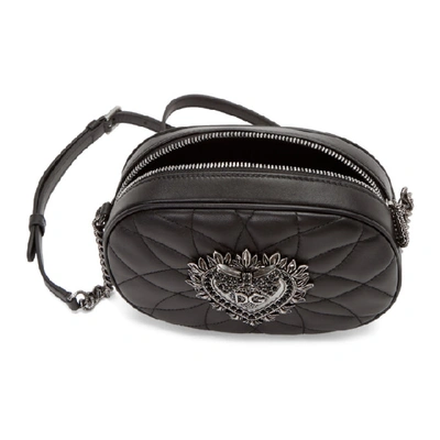 Shop Dolce & Gabbana Dolce And Gabbana Black Devotion Camera Bag In 80999 Black