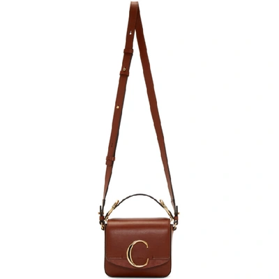 Shop Chloé Chloe Brown Mini Chloe C Bag In 27s Sepiabr